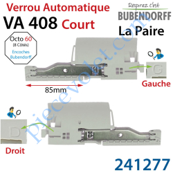 Verrou Automatique VA408 Court pour Lames Alu DP408 (Paire)