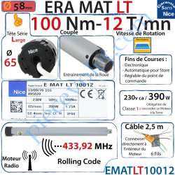 Moteur Nice Radio Era Mat LT 100/12 Av FdC Electro &...