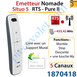 Emetteur Nomade Situo 5 Rts Pure II 5 Canaux 1 Voie...