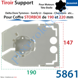 Tiroir Support Moteur Tête Etoile Somfy DeltaDore...