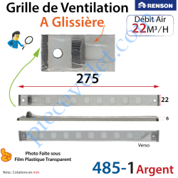 Grille de Ventilation Intérieure 22 m³/h à Glissière...