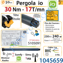 Moteur Pergola 30/17 io LT 50