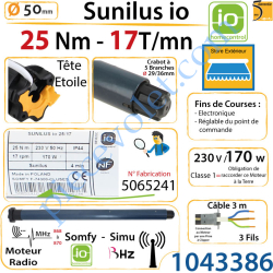 Moteur Sunilus 25/17 io LT 50