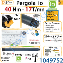 Moteur Pergola 40/17 io LT 50