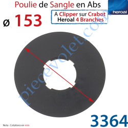 Poulie de Sangle en Abs ø 153 mm à Clipper sur Crabot...