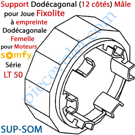 Lot De 20 Supports Moteur Pour Moteurs Somfy Diamètre 50 Et 60 Mm