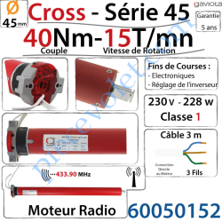 Moteur Gaviota Radio CROSS 40/15 Série 45 Fins de Courses...