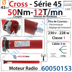 Moteur Gaviota Radio CROSS 50/12 Série 45 Fins de Courses...