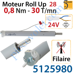 Moteur Roll Up 28 0,8/30 24 vcc Tête Sans Oreilles Avec...