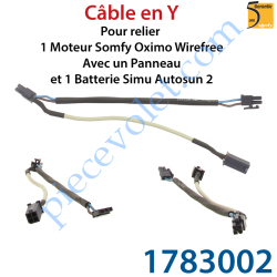 Câble en Y pour Relier 1 Moteur Somfy Oximo Wirefree Avec...