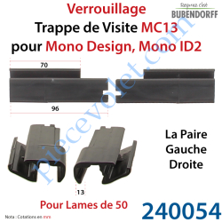 Verrouillage Trappe de visite MC13 pour Mono Design,Mono...