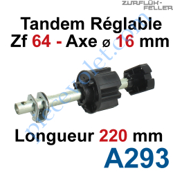 Tandem Zf 64 Axe Longueur 220 mm ø 16 mm Mâle Réglable de...