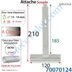 Attache Tablier à Clipper sur Tube avec fentes de...