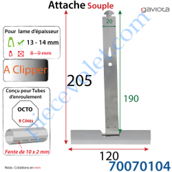 Attache Tablier à Clipper sur Tube avec fentes de...