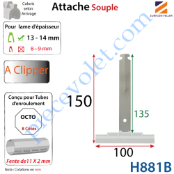 Attache Tablier Grise Longueur 150 mm à Clipper Fente...