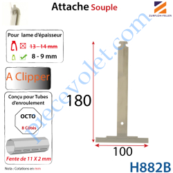 Attache Tablier Grise Longueur 180 mm à Clipper Fente...