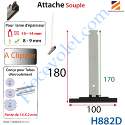 Attache Tablier Noire Lg 180 mm à Clipper sur Tube Zf...