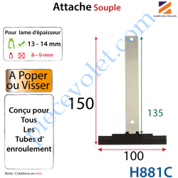 Attache Tablier Noire Longueur 150 mm à Visser pour Lame...