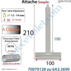 Attache Tablier à Clipper sur Tube avec fentes de 5x8 mm...