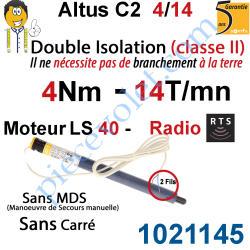 Moteur Altus C2 4/14 Rts Sans Carré LS 40 sans Mds Double...