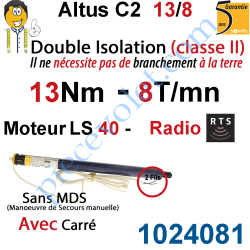 Moteur Altus C2 13/8 Rts Avec Carré 10 LS 40 sans Mds...