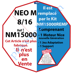 Moteur Nice Filaire Néo M 8/16 M 50  remplacé par KIT...