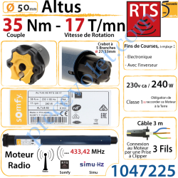 Moteur Somfy Altus Rts 35/17 LT 50