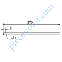 Tige Hexagonale de 7 mm Longueur 570 mm