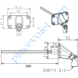 Double Cardan Large 79,6 x 47,3 mm ø 12 Femelle Hexa7...